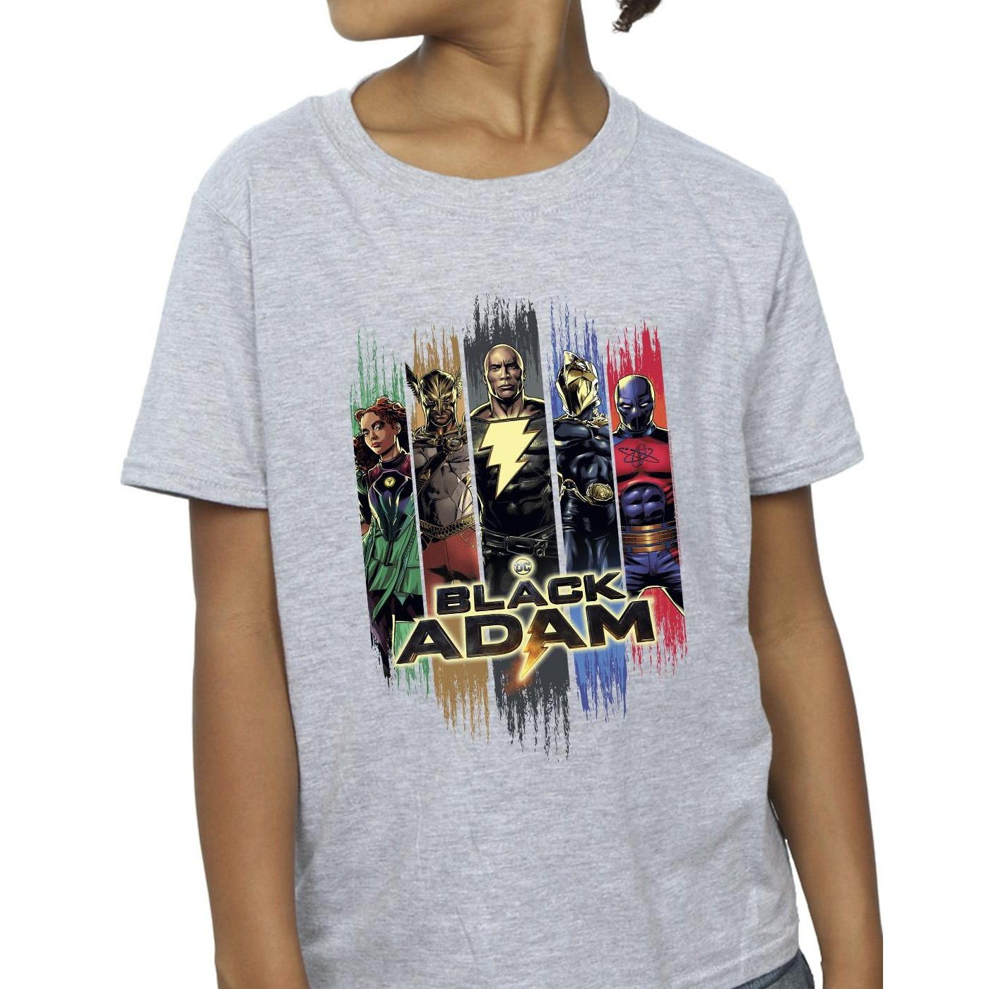 DC COMICS  Tshirt BLACK ADAM JSA COMPLETE GROUP 