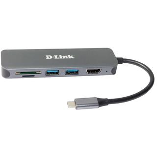 D-Link  DUB-2327 Notebook-Dockingstation & Portreplikator Kabelgebunden USB Typ-C Grau 