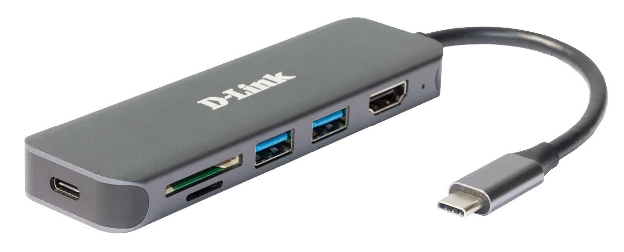 D-Link  DUB-2327 Notebook-Dockingstation & Portreplikator Kabelgebunden USB Typ-C Grau 