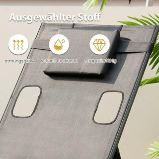 Northix Bain de soleil avec chaise longue de jardin ouvrant sur le visage avec dossier réglable en 5 directions noir  