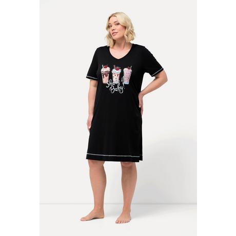 Ulla Popken  Bigshirt, bedruckt, V-Ausschnitt, Halbarm 