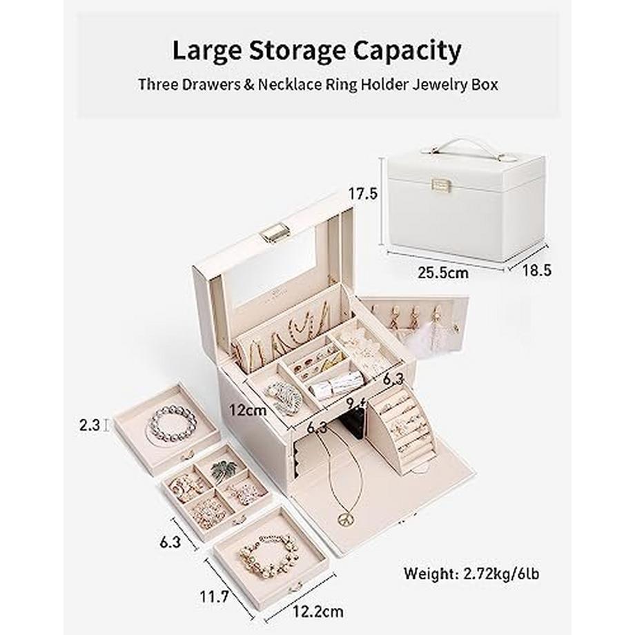 Only-bags.store  Schmuckkästchen groß mit 4 Ebenen 