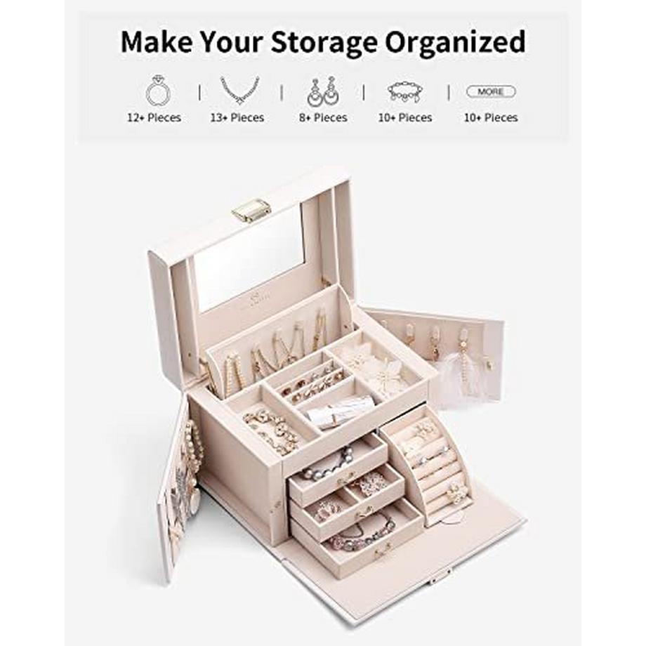 Only-bags.store  Schmuckkästchen groß mit 4 Ebenen 