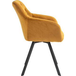 mutoni Fauteuil avec fonction pivotante Velours jaune moutarde  