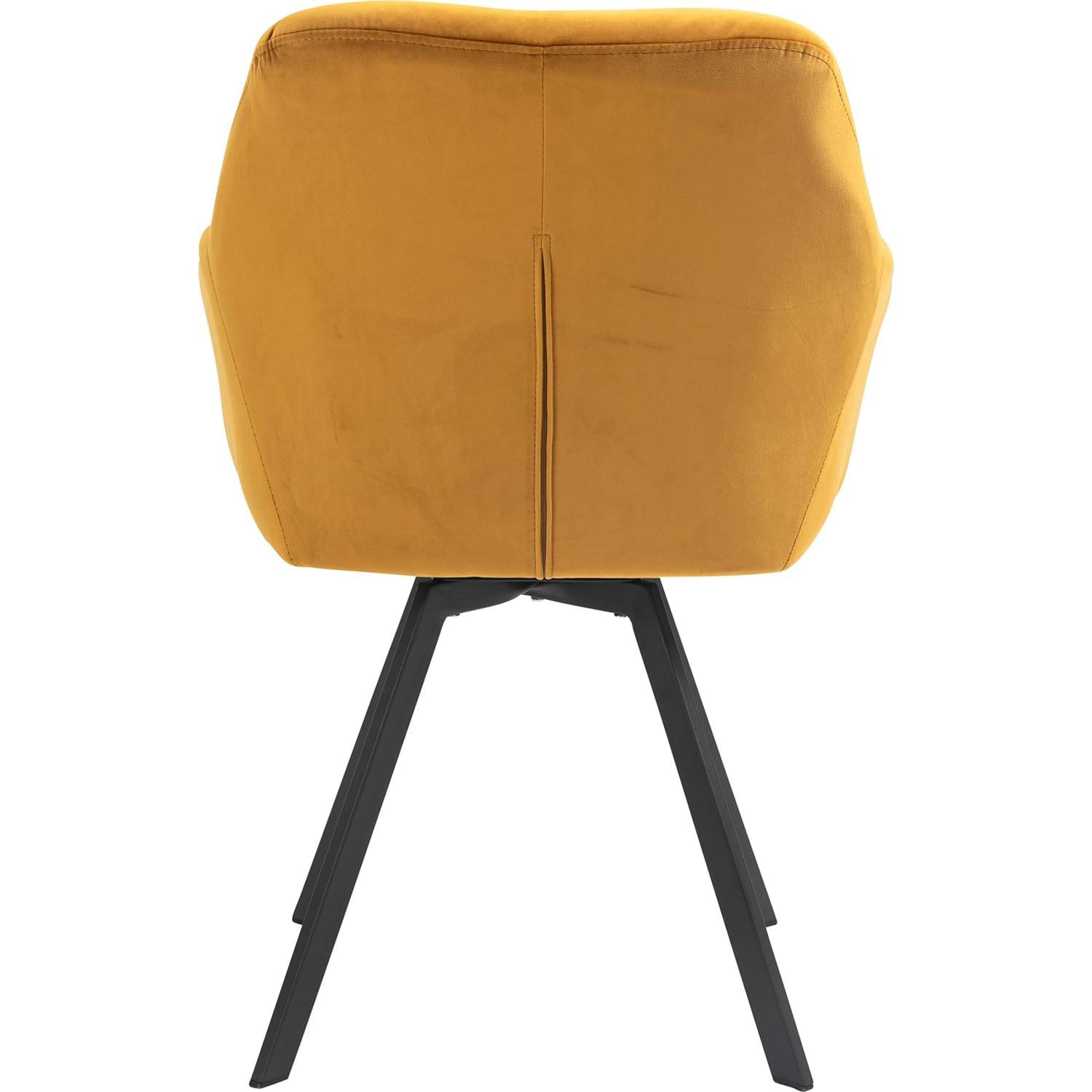 mutoni Fauteuil avec fonction pivotante Velours jaune moutarde  