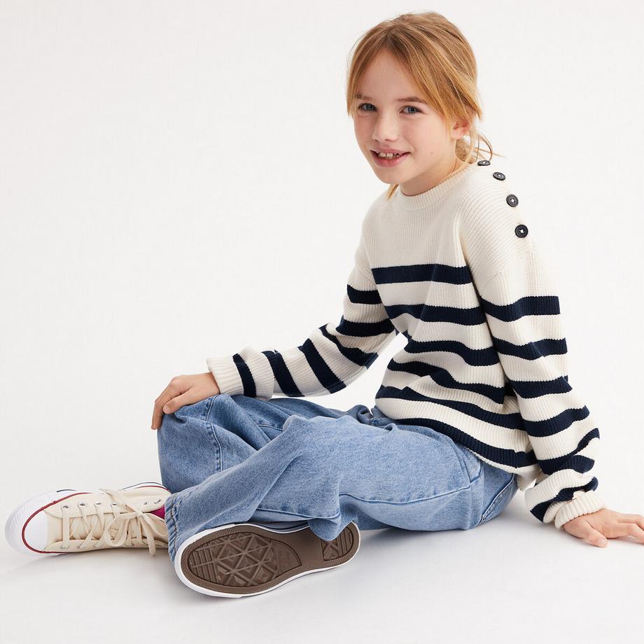 La Redoute Collections  Pull col rond rayé 