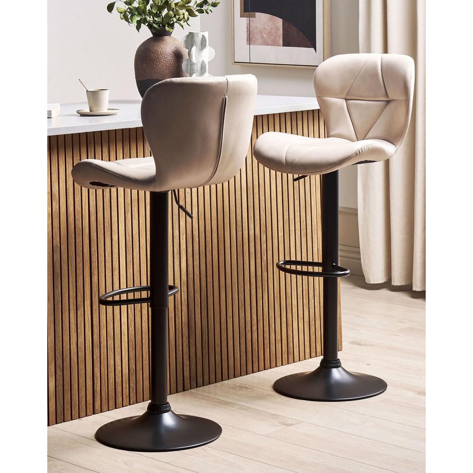 Beliani Lot de 2 chaises de bar en Cuir PU  VALETTA  