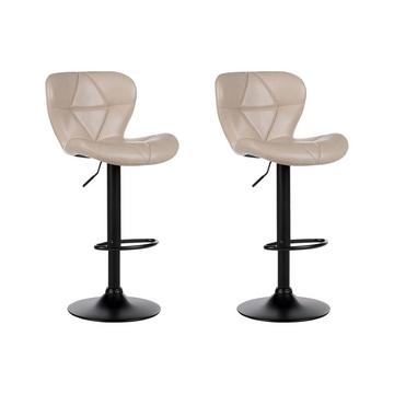 Lot de 2 tabourets de bar en Cuir PU Moderne VALETTA