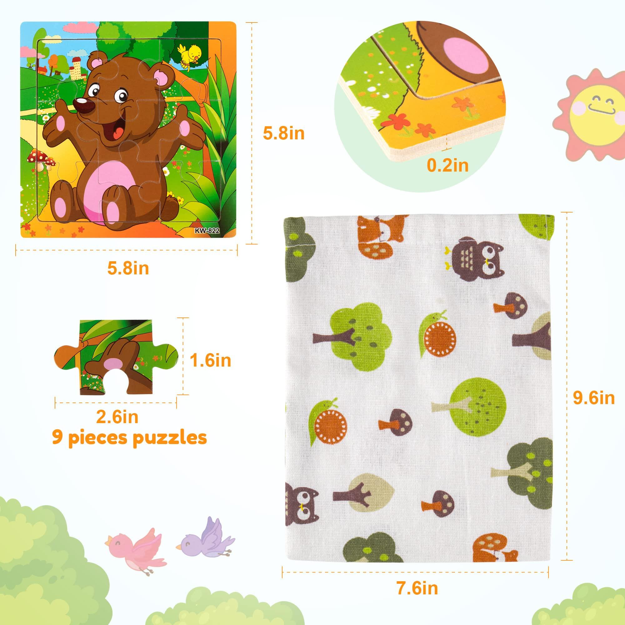 Activity-board  Lot de 6 puzzles en bois pour les enfants de tous âges, puzzles animaliers de 9 pièces pour les enfants en bas âge, jouet éducatif pour les enfants d'âge préscolaire. 