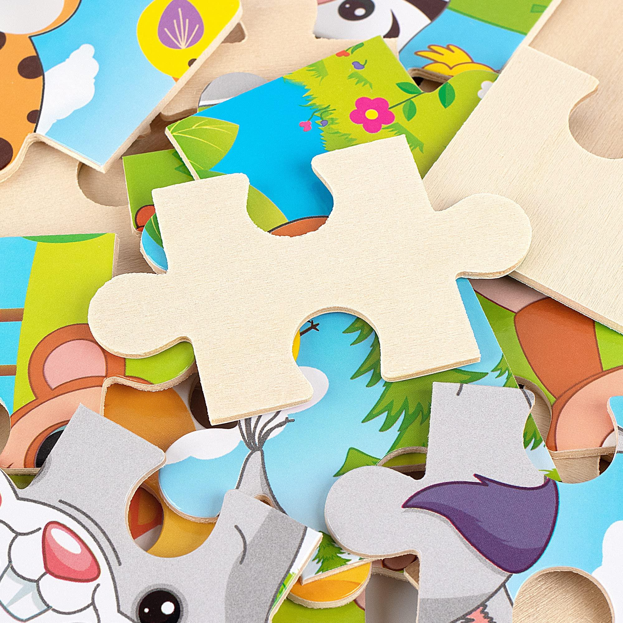 Activity-board  6er-Pack Holzpuzzle für Kinder jeden Alters, 9-teiliges Tierpuzzle für Kleinkinder, pädagogisches Vorschul-Lernspielzeug 