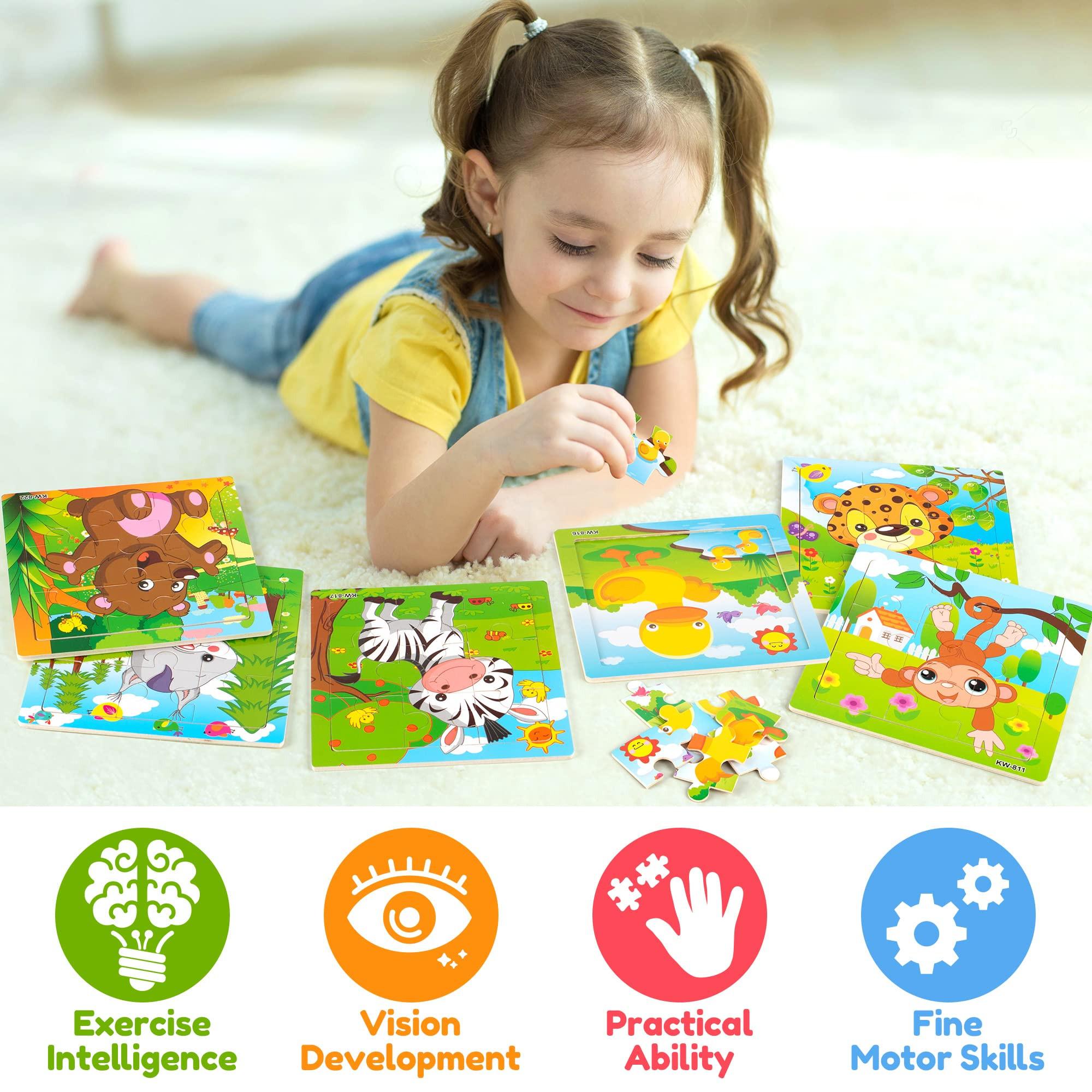 Activity-board  Lot de 6 puzzles en bois pour les enfants de tous âges, puzzles animaliers de 9 pièces pour les enfants en bas âge, jouet éducatif pour les enfants d'âge préscolaire. 