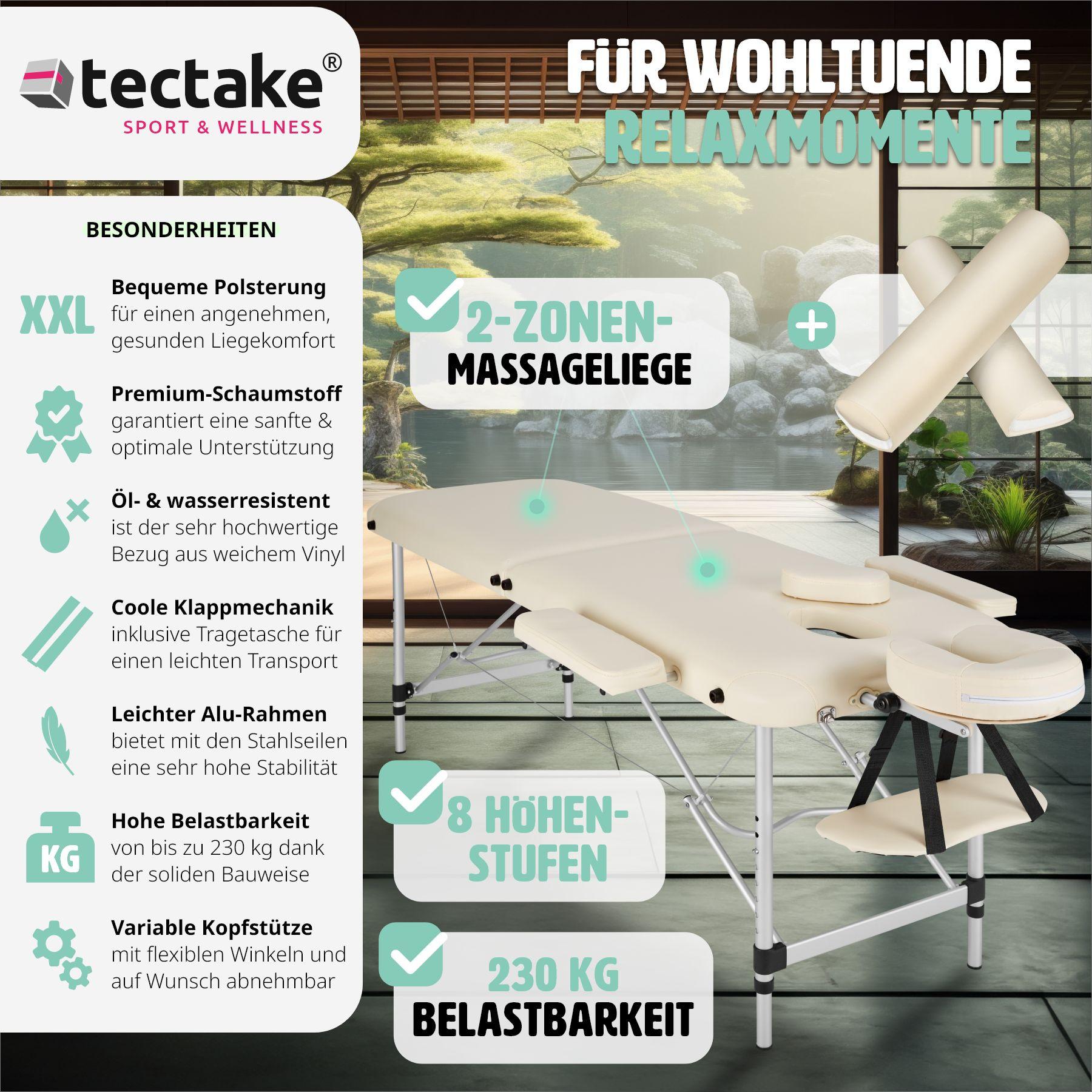 Tectake Table de massage 2 zones avec rouleaux de massage  