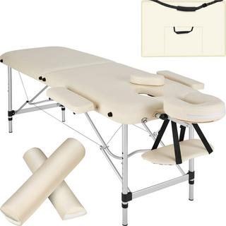 Tectake 2 Zonen Massageliege mit Polsterung, Massagerollen und Aluminiumgestell  