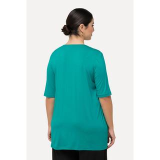 Ulla Popken T-shirt Perline Scollo a Tunica Mezza Manica Taglio Svasato  