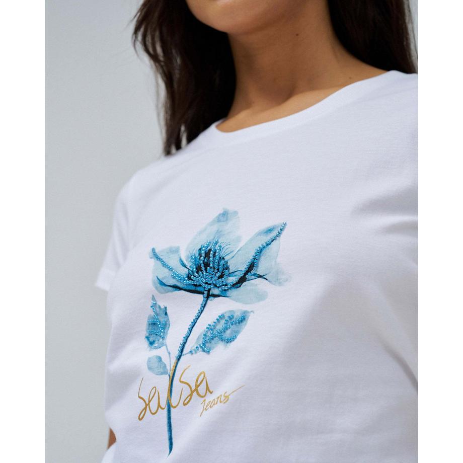 Salsa T-Shirt Stampa Grafica Floreale  