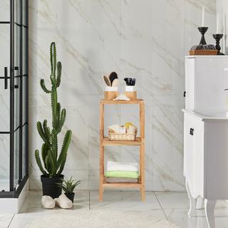 B2X Badezimmerregal in Nussbaum mit 3 Ablagen  