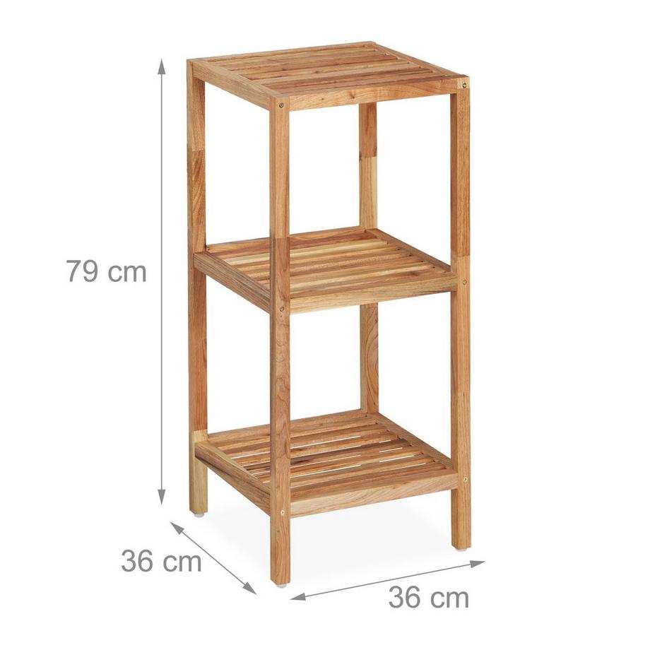 B2X Badezimmerregal in Nussbaum mit 3 Ablagen  