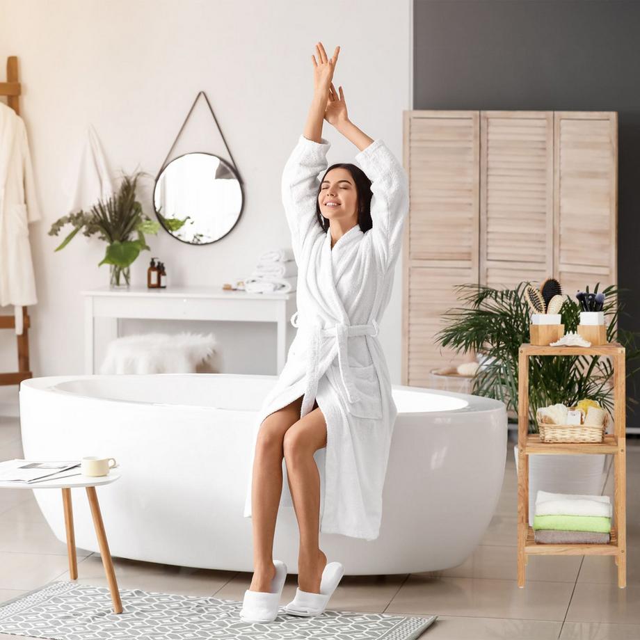 B2X Badezimmerregal in Nussbaum mit 3 Ablagen  