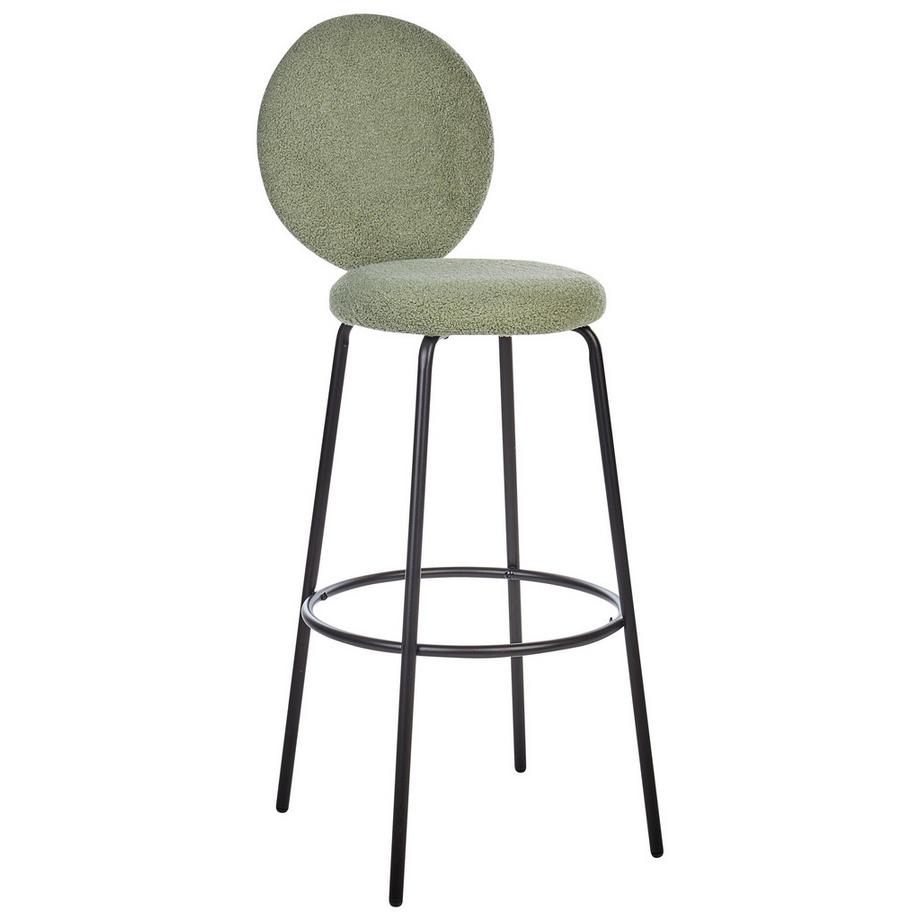 Beliani Lot de 2 chaises de bar en Bouclé Moderne EMERY  