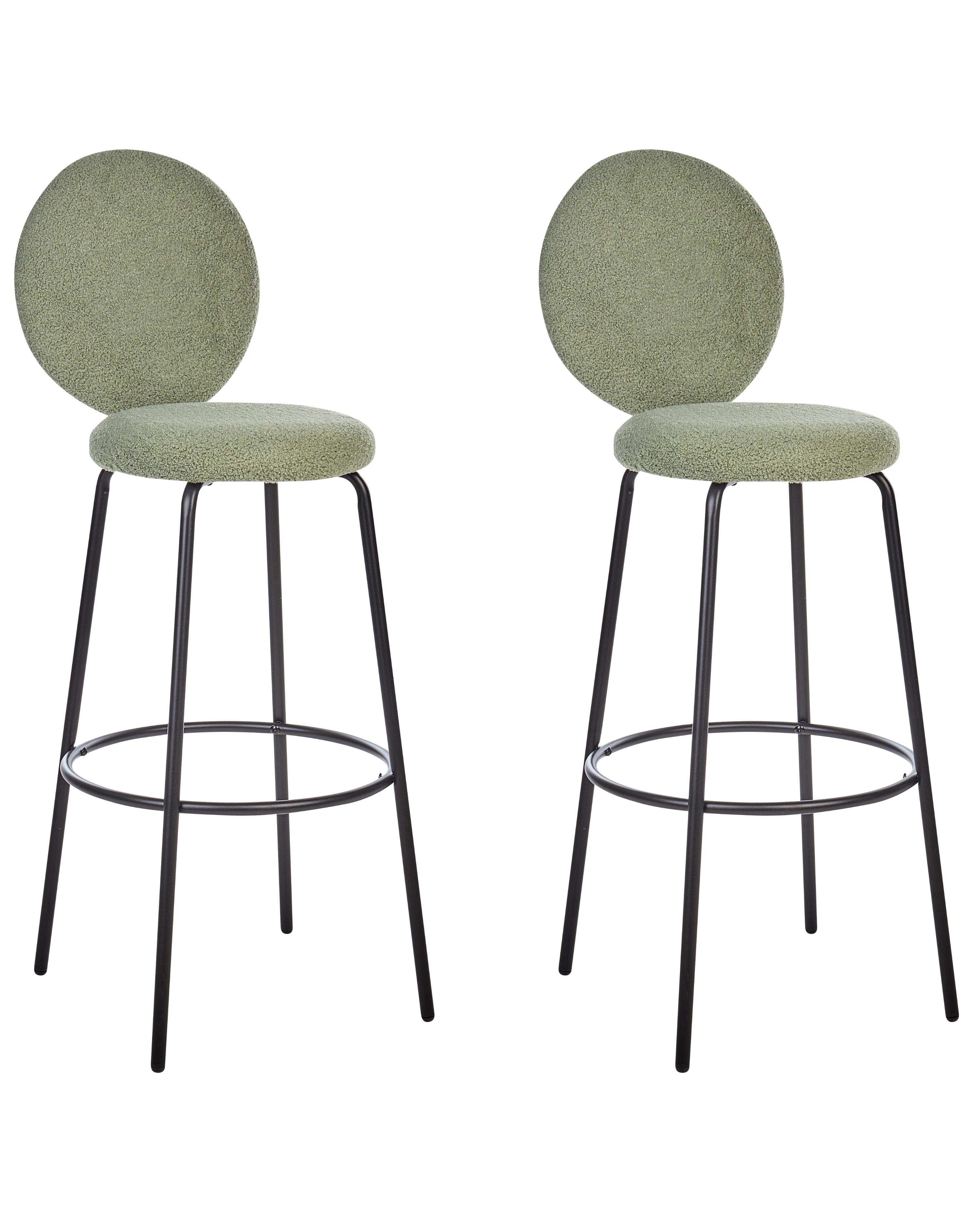 Beliani Lot de 2 tabourets de bar en Bouclé Moderne EMERY  