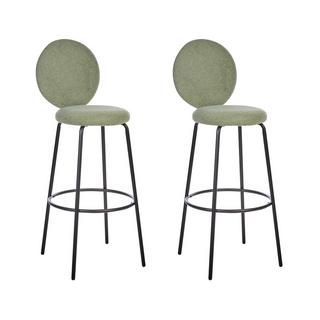 Beliani Lot de 2 tabourets de bar en Bouclé Moderne EMERY  