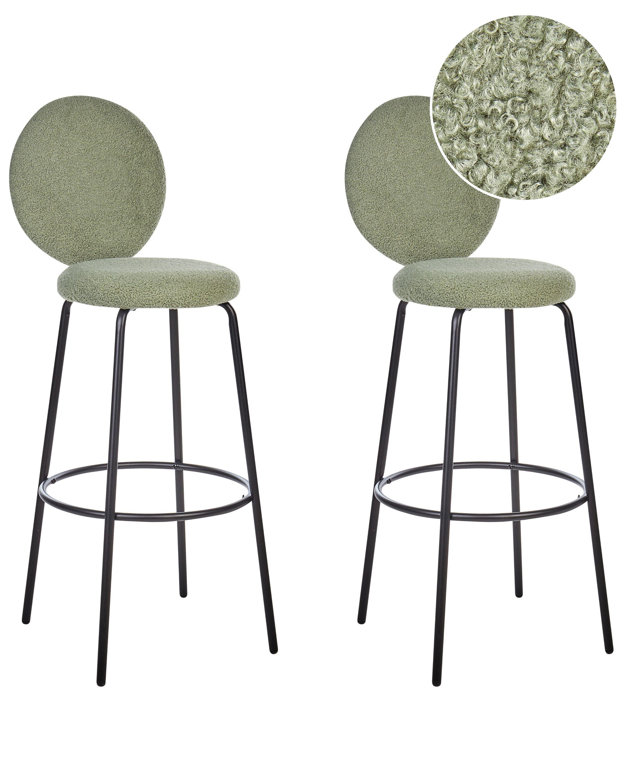 Beliani Lot de 2 tabourets de bar en Bouclé Moderne EMERY  