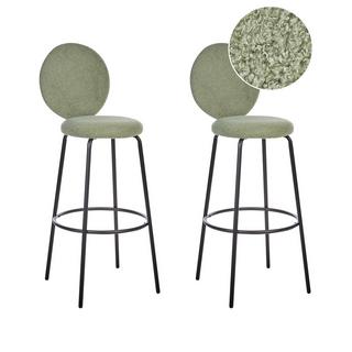 Beliani Lot de 2 tabourets de bar en Bouclé Moderne EMERY  