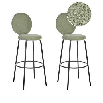 Lot de 2 chaises de bar en Bouclé Moderne EMERY
