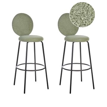 Lot de 2 tabourets de bar en Bouclé Moderne EMERY