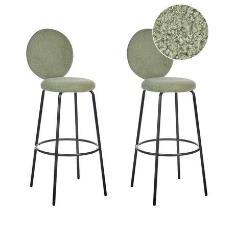 Beliani Lot de 2 tabourets de bar en Bouclé Moderne EMERY  