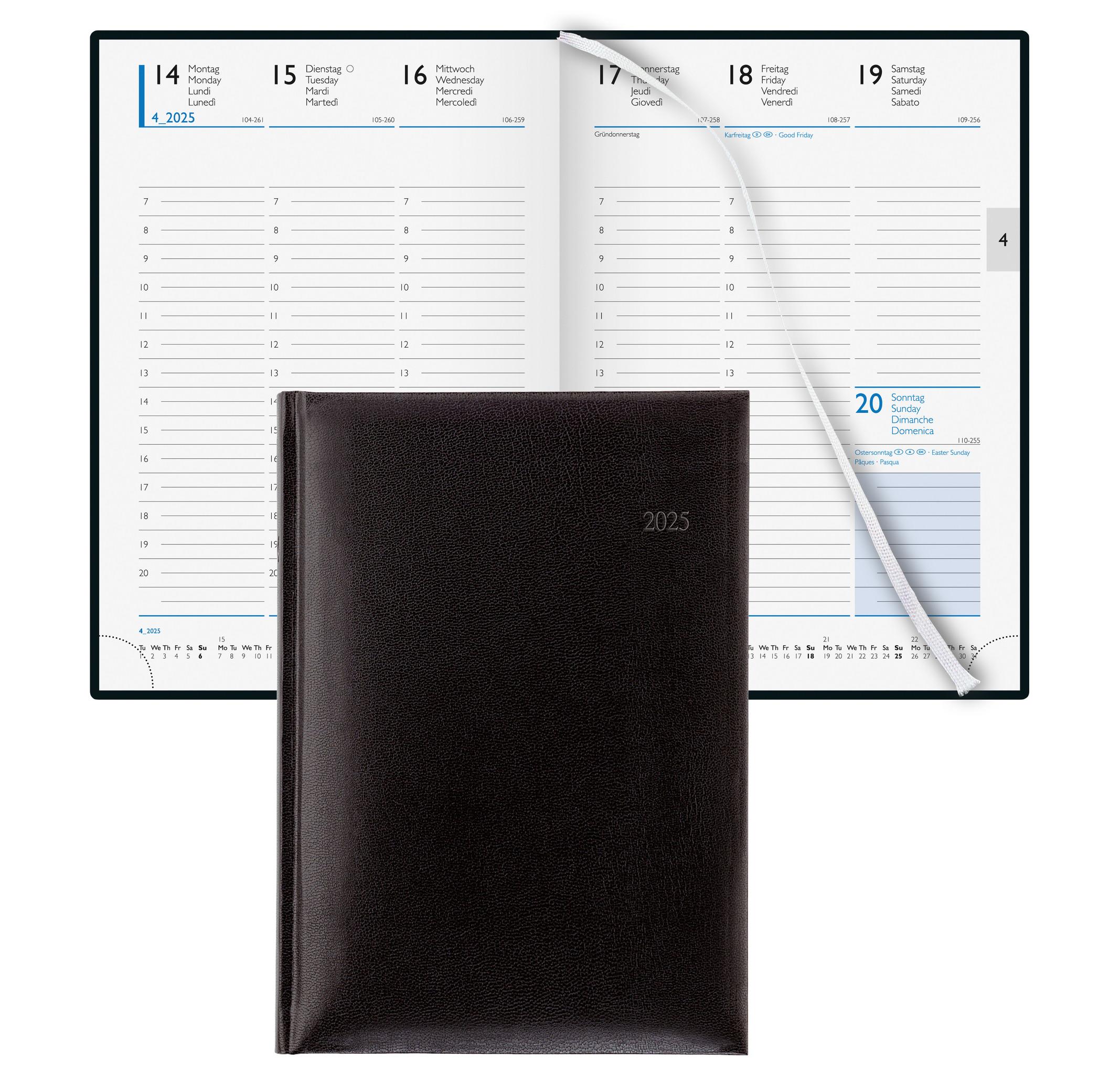 Biella Agenda de bureau Budget 7 - Noir  