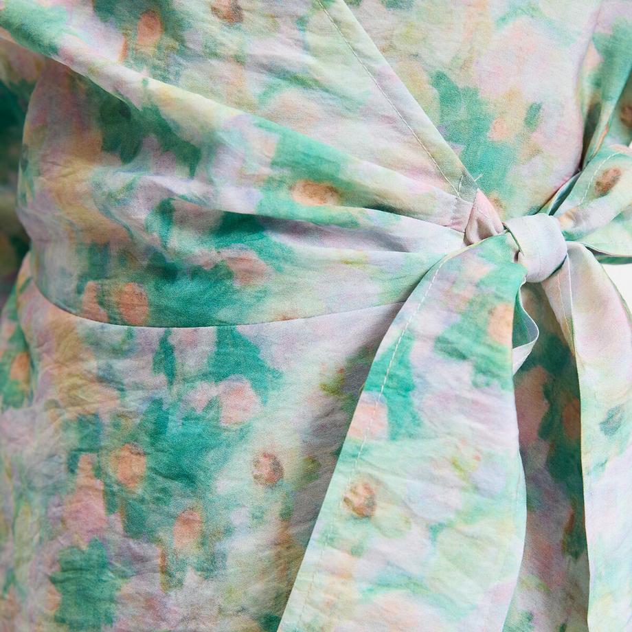 La Redoute Collections Abito Corto Incrociato Maniche 3/4 Stampa Floreale  