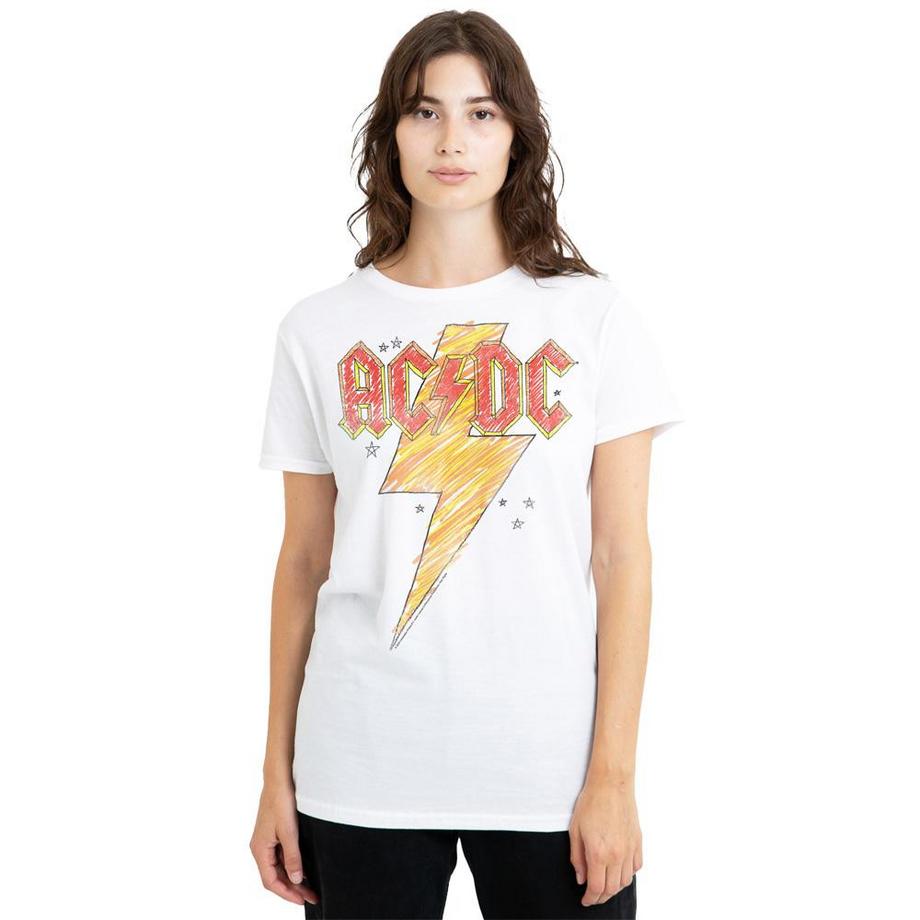AC/DC ACDC T-Shirt Stampata Maniche Corte  