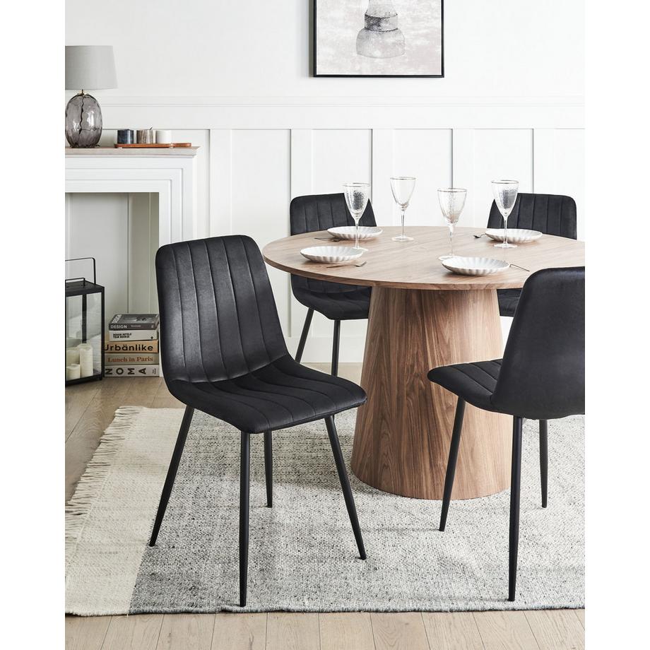 Beliani Set di 4 sedie da pranzo en Velluto Moderno KALISPELL  