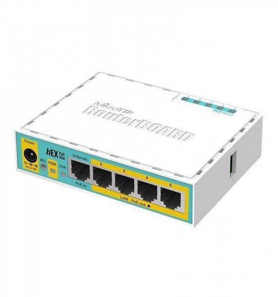 MikroTik  HEX PoE lite router cablato Fast Ethernet Bianco 