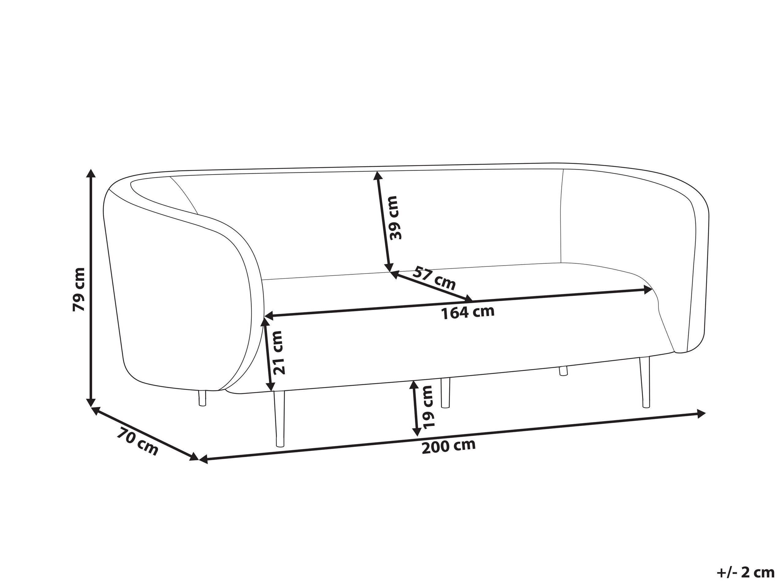 Beliani 3 Sitzer Sofa aus Polyester Klassisch LOEN  