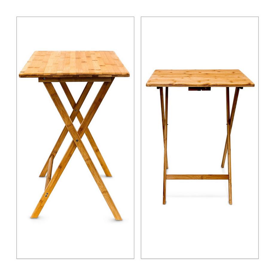 B2X Table d'appoint pliante en bambou  