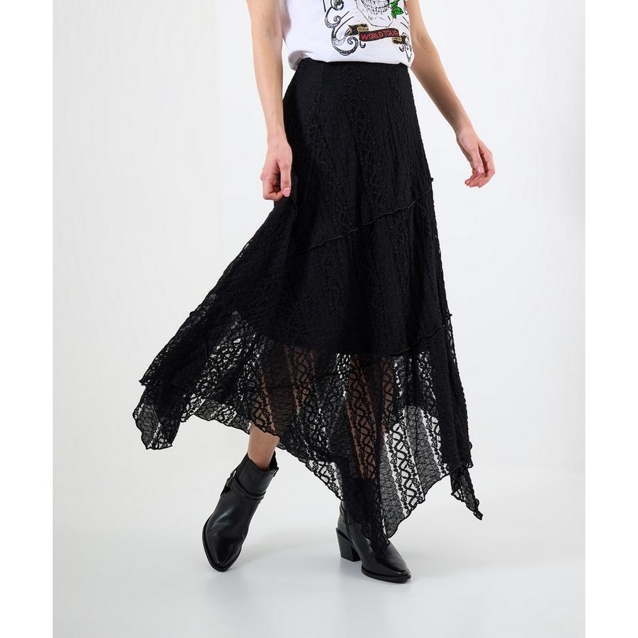 Joe Browns Schwarzer Spitzen Maxirock High-Low Saum  