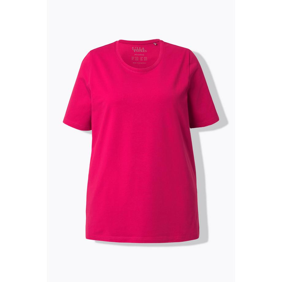 Ulla Popken T-Shirt Coupe Évasée Col Rond Manches Courtes  