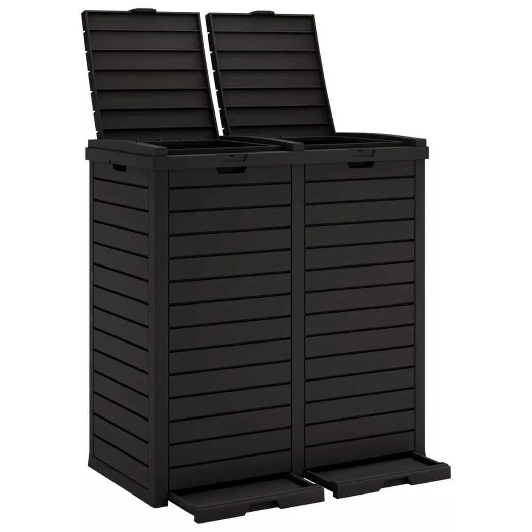 VidaXL - Mülltonne polypropylen, One Size, Schwarz