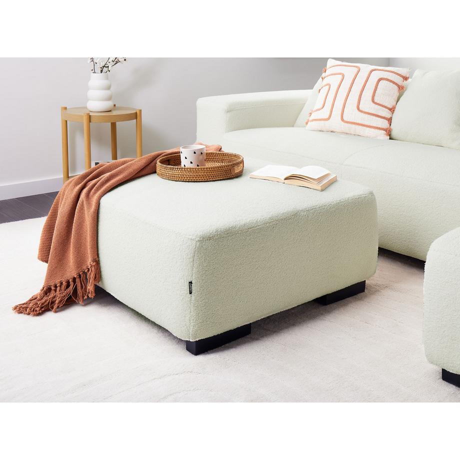 Beliani Ottoman en Bouclé Minimaliste LUNGO  