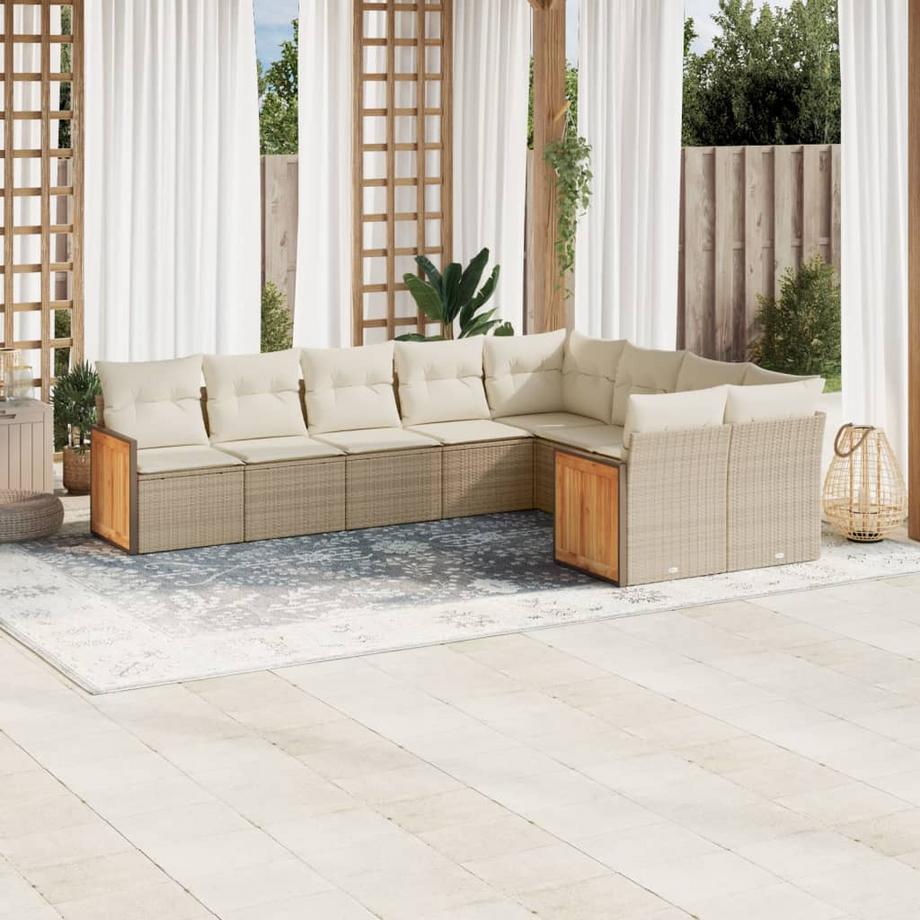 VidaXL set divano da giardino Polirattan  