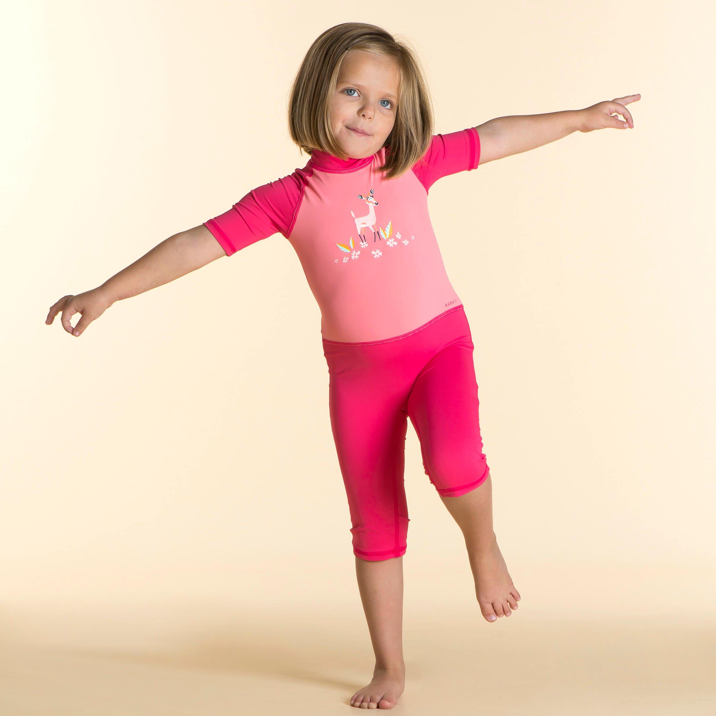 NABAIJI  UV-Schwimmanzug kurzarm Babys/Kleinkinder bedruckt rosa 