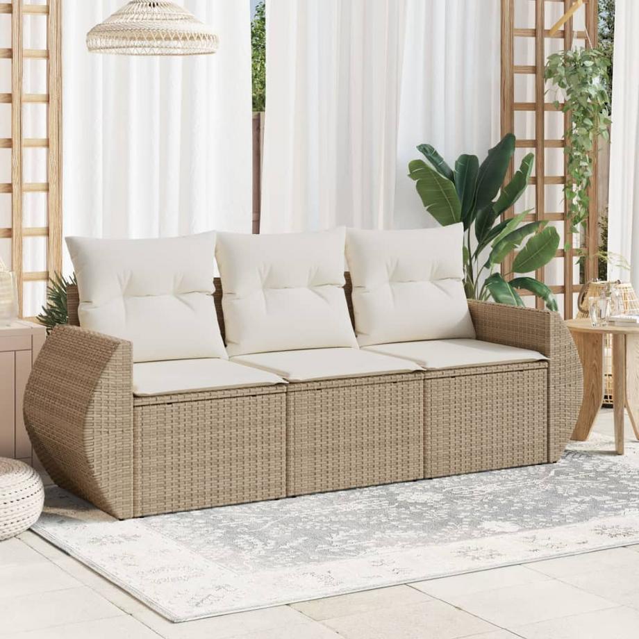 VidaXL set divano da giardino Polirattan  