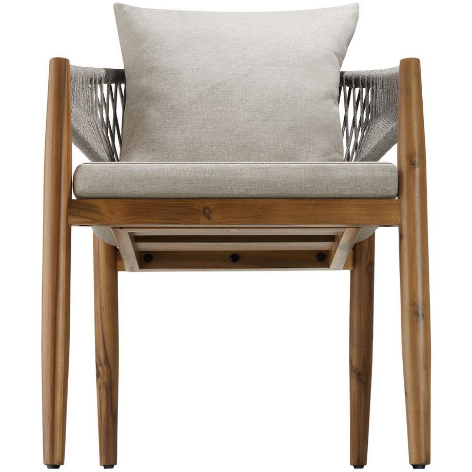 Tectake Chaise de jardin MANACOR Bois d'acacia lasuré et résistant aux intempéries  