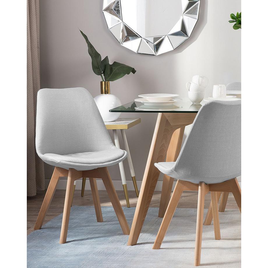 Beliani Lot de 2 chaises de salle à manger en Tissu Moderne DAKOTA II  