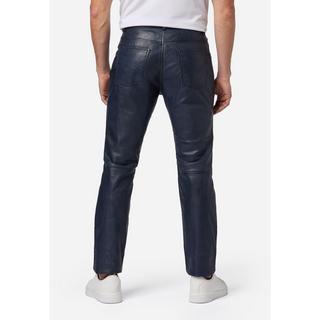 RICANO  Pantalon en cuir pour homme, Trant Pant, jeans en cuir à cinq poches en cuir d'agneau lavé. 