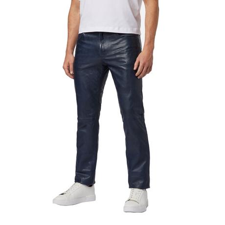 RICANO  Pantalon en cuir pour homme, Trant Pant, jeans en cuir à cinq poches en cuir d'agneau lavé. 