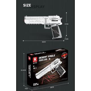 Reobrix      Desert Eagle Pistole   Teile: 408       Reobrix 77001       kompatibel mit den Standardsteinen des Marktführers       Versand in Originalverpackung und mit gedruckter Anleitung.                                            