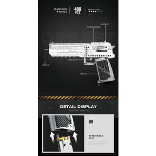 Reobrix      Desert Eagle Pistole   Teile: 408       Reobrix 77001       kompatibel mit den Standardsteinen des Marktführers       Versand in Originalverpackung und mit gedruckter Anleitung.                                            